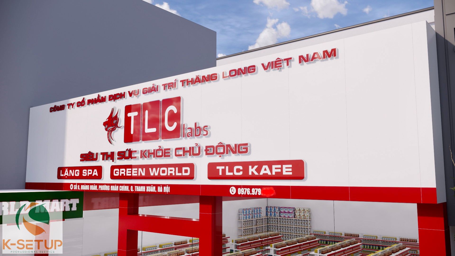 Biển hiệu của TLC Labs.