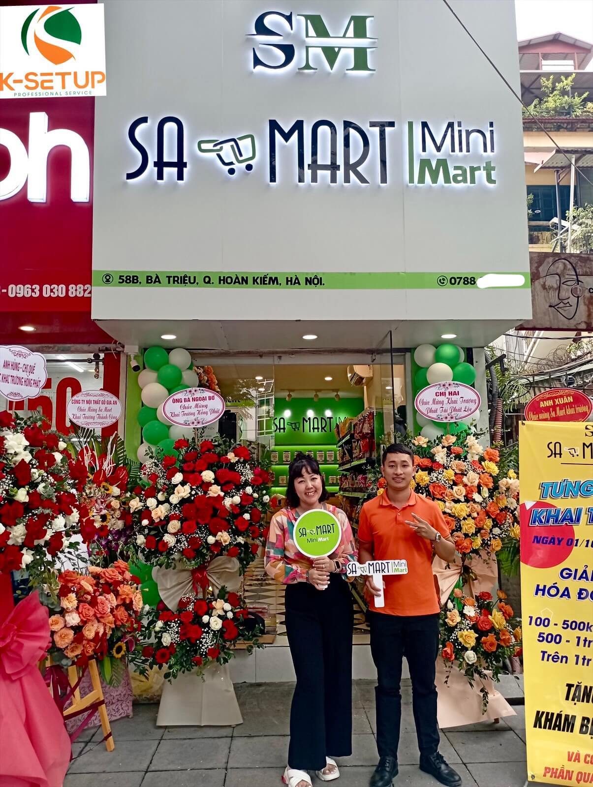 Chúc mừng khai trương siêu thị Sa Mart Hà Nội - Công ty thiết kế setup siêu thị K-setup