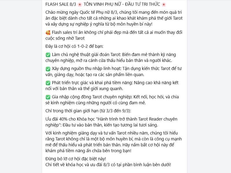 status bán hàng